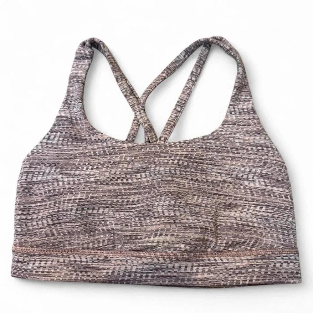 Lululemon Energy Bra Arrow Jacquard Antique Bark Copper Coil Size 4 - W2AI8S
